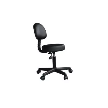 Revolving Classic Stool with Backrest in Black Mediprem